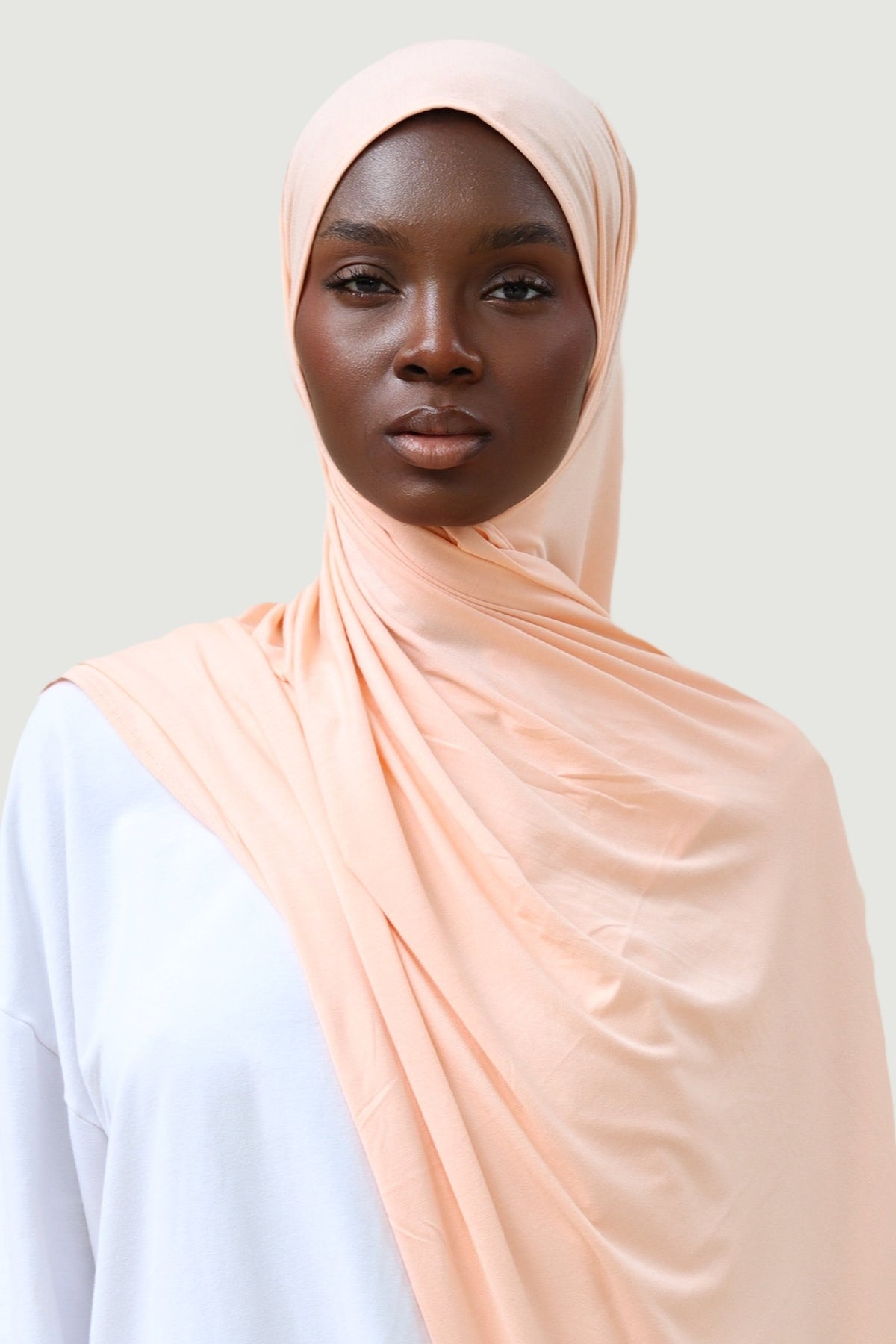 Hijab bambou pastel corail